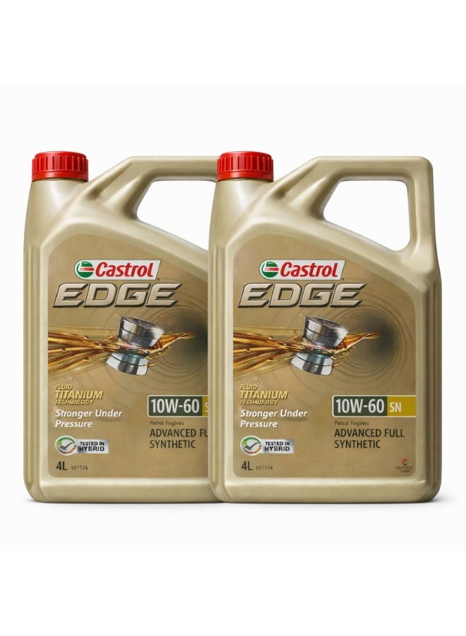 Castrol EDGE 10W-60 Advanced Full Synthetic Engine Oil – 4L | Pack of 2